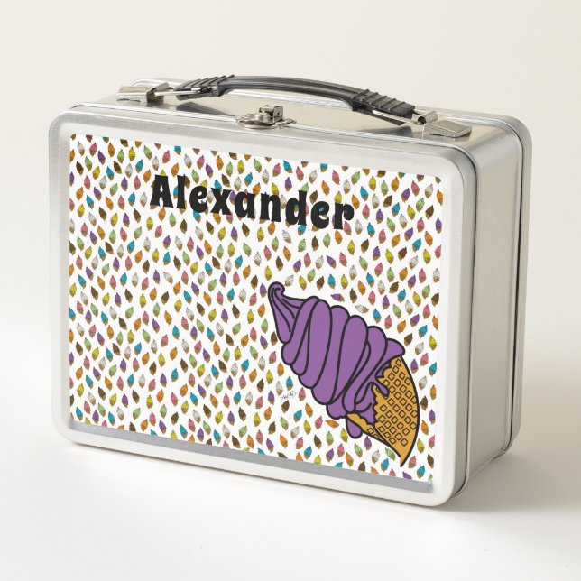 Lunch Box Texte personnalisé de couleur crème glacée (Devant)