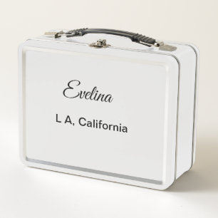 Lunch Box Texte simple minimal ajoutez votre nom lieu ville 
