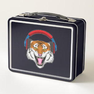 Lunch Box Tiger en musique avec casque