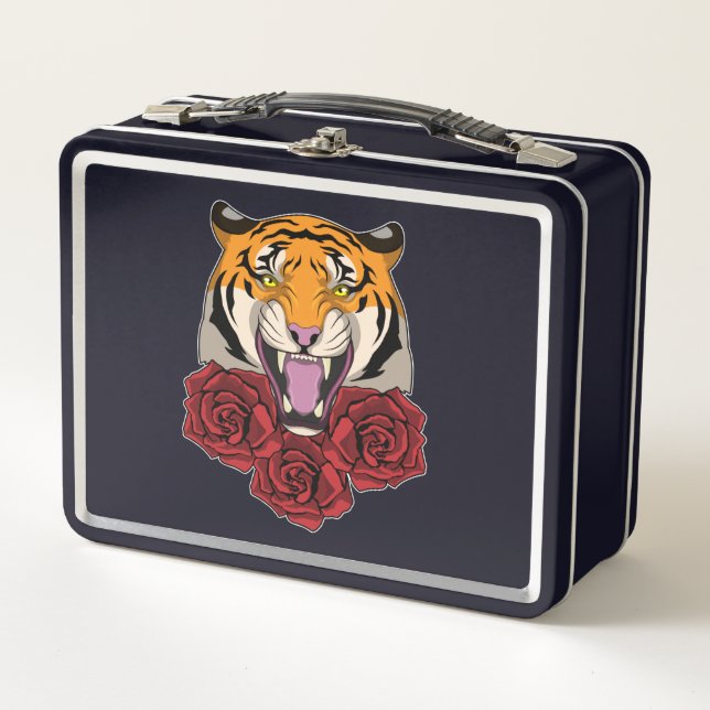 Lunch Box Tigre avec Rose (Devant)