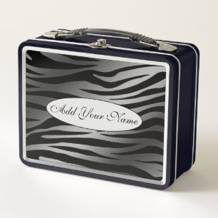 Lunch Box Tigre d'argent moderne Ajouter votre texte