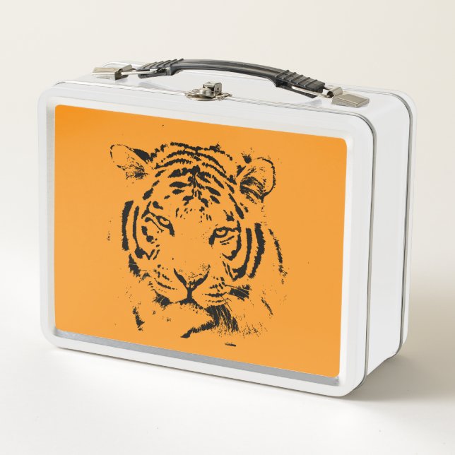 Lunch Box Tigre sur orange (Devant)