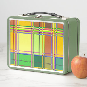 Lunch Box Tissu Coloré Madras Caribéen Tartan