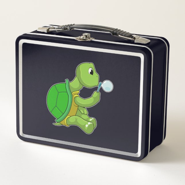 Lunch Box Tortue avec bulles de savon (Devant)