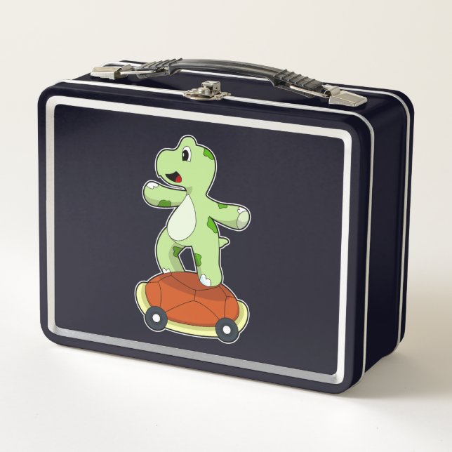 Lunch Box Tortue avec coquille en tant que skateboard (Devant)