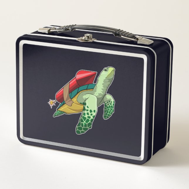 Lunch Box Tortue avec fusée (Devant)