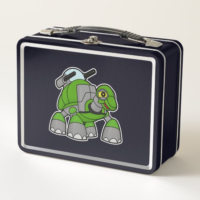 Lunch Box Tortue comme robot avec canons (Devant)