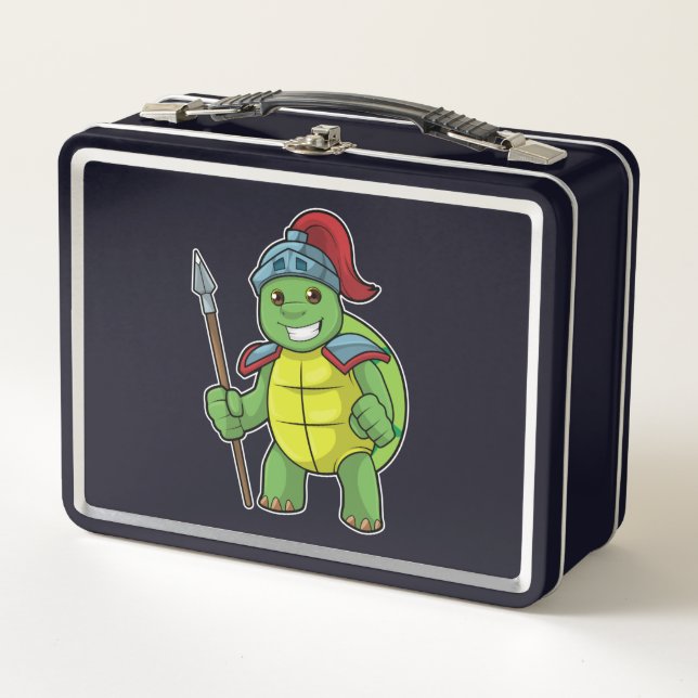 Lunch Box Tortue en guerrier avec Spear & Helmet (Devant)