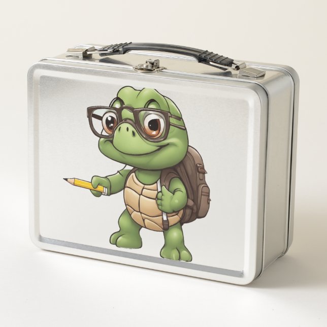 Lunch Box Tortue rentre à l'école (Devant)