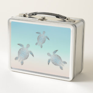 Lunch Box Tortues marines d'argent Turquoise Côte