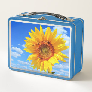 Lunch Box Tournesol jaune et abeilles sur le ciel bleu - Jou
