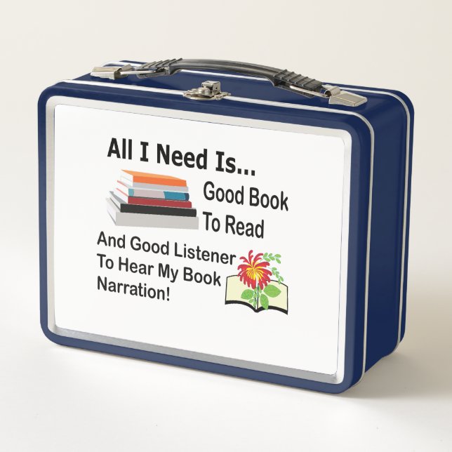 Lunch Box Tout ce dont j'ai besoin est un bon livre et une b (Devant)
