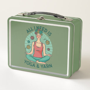 Lunch Box Tout ce dont j'ai besoin est Yoga et Yarne Phrase
