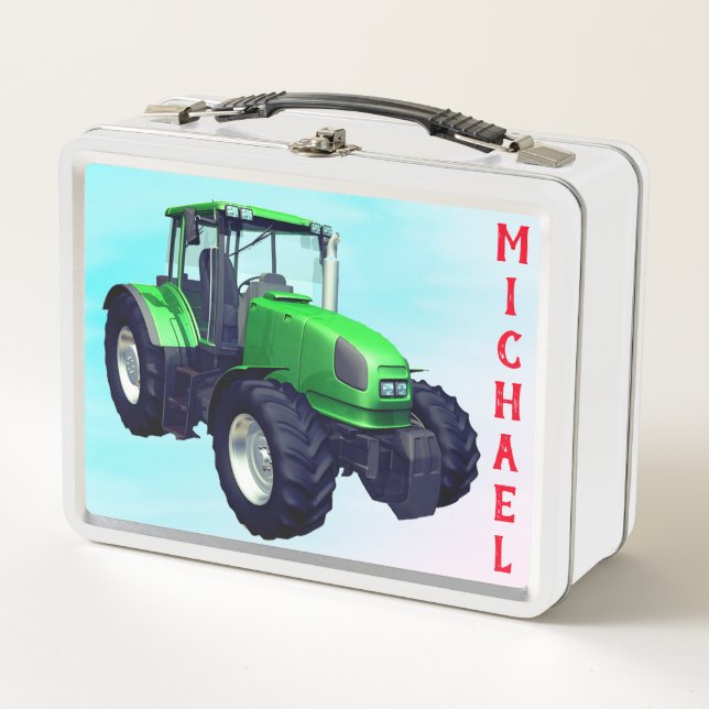 Lunch Box Tracteur vert personnalisé (Devant)