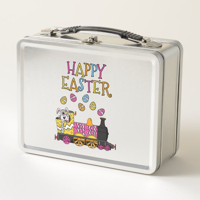 Lunch Box Train à vapeur de Bunny de Pâques (Devant)