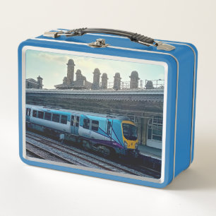 Lunch Box Train bleu clair, gare de Sheffield