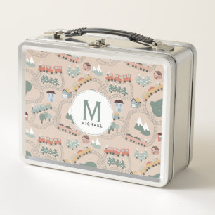 Lunch Box Trains colorés mignons sur les rails de train Mono