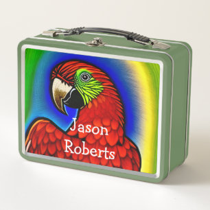 Lunch Box Trésor Tropical : Abstraite oeuvre de perroquet dy