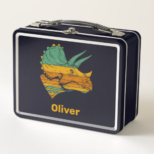 Lunch Box Tricératops dinosaure rétro