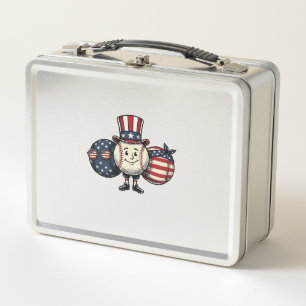 Lunch Box Trio de baseball patriotique Vintage Vector Shirt_