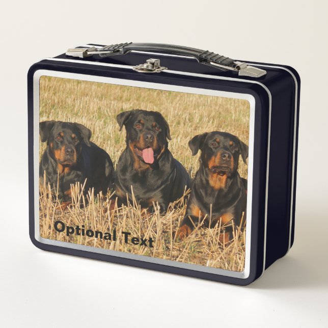 Lunch Box Trois chiens Rottweiler - Pack de Rotties (Devant)