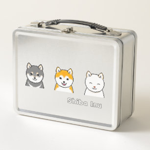 Lunch Box Trois Chiens Shiba Inu Avec Différentes Couleurs D