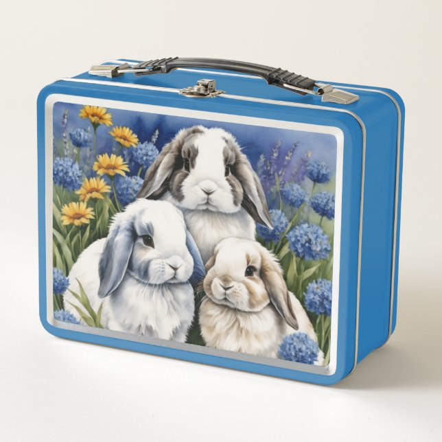 Lunch Box Trois petits lapins lapins de lapin de lop (Devant)