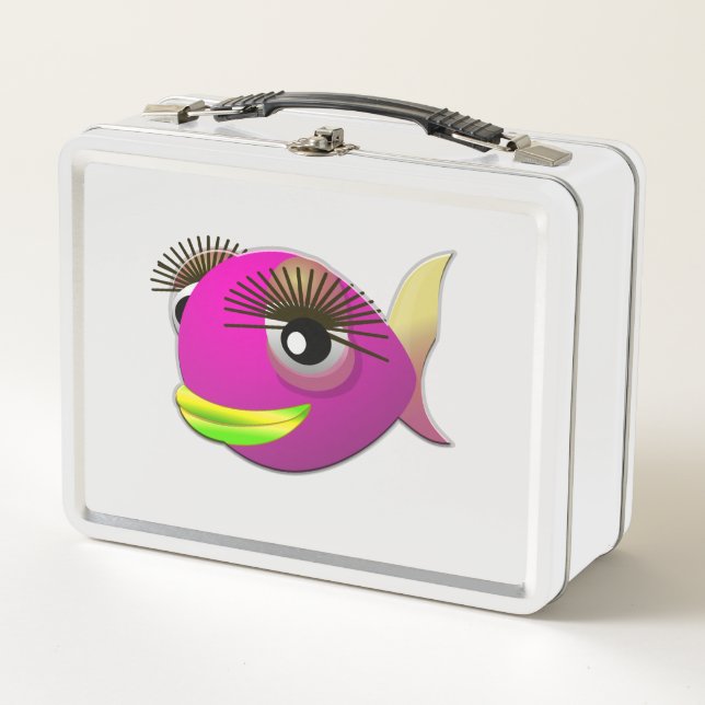 Lunch Box Tropical beau poisson rose fille (Devant)