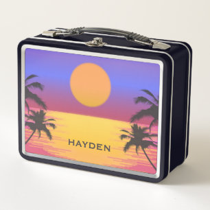 Lunch Box Tropical Sunset Palm Trees Graphisme Personnalisé