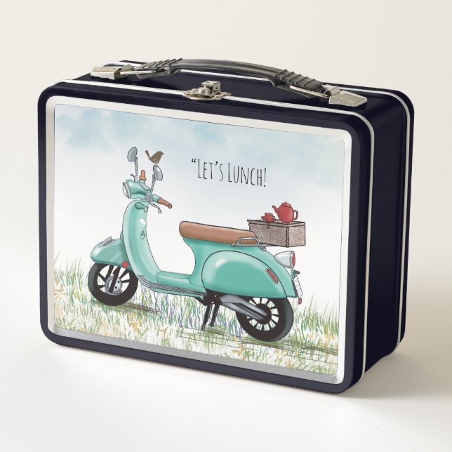 Lunch Box Trottinette sarcelle (Devant)