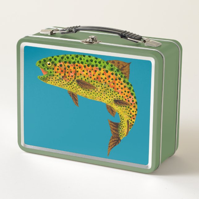 Lunch Box Truite arc-en-ciel feuille Aspen 1 (Devant)