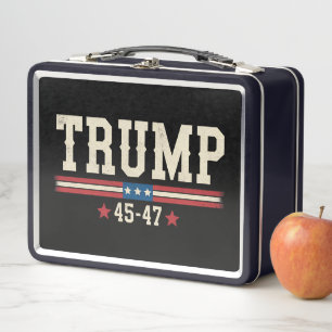 Lunch Box Trump 45 47 Drapeau Américain USA Rétro Vintage