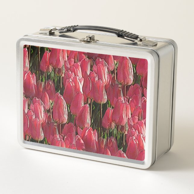 Lunch Box Tulipes roses florales (Devant)
