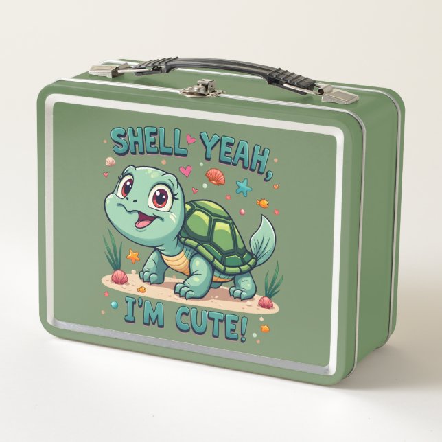 Lunch Box Turtle Kawaii mignonne avec jeu amusant Océan (Devant)