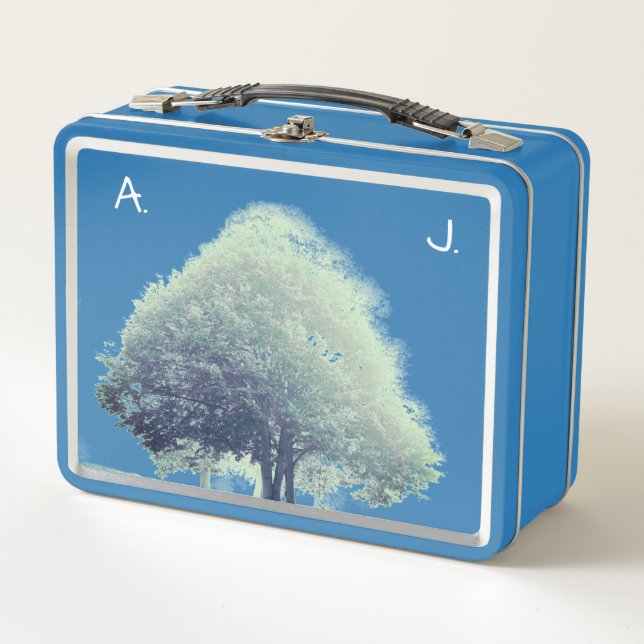 Lunch Box Un arbre dans le brouillard avec un monogramme et  (Devant)
