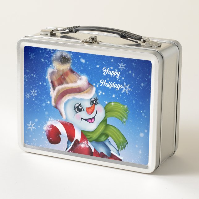 Lunch Box Un bonhomme de neige festif     (Devant)