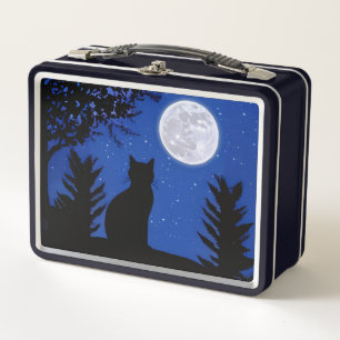 Lunch Box Un chat qui regarde à la Pleine lune