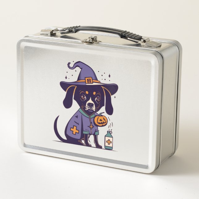 Lunch Box Un chien infirmière Éffrayant prêt pour octobre (Devant)