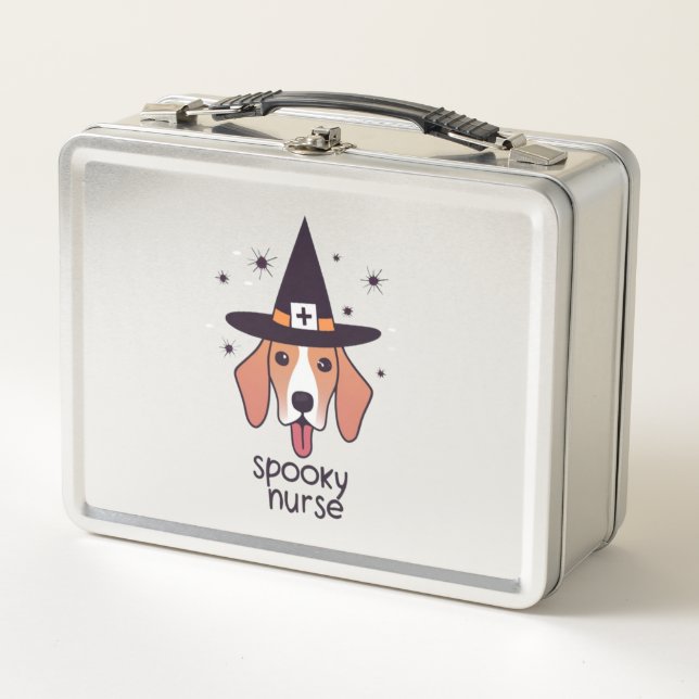 Lunch Box Un Éffrayant chien d'infirmière Halloween enchante (Devant)