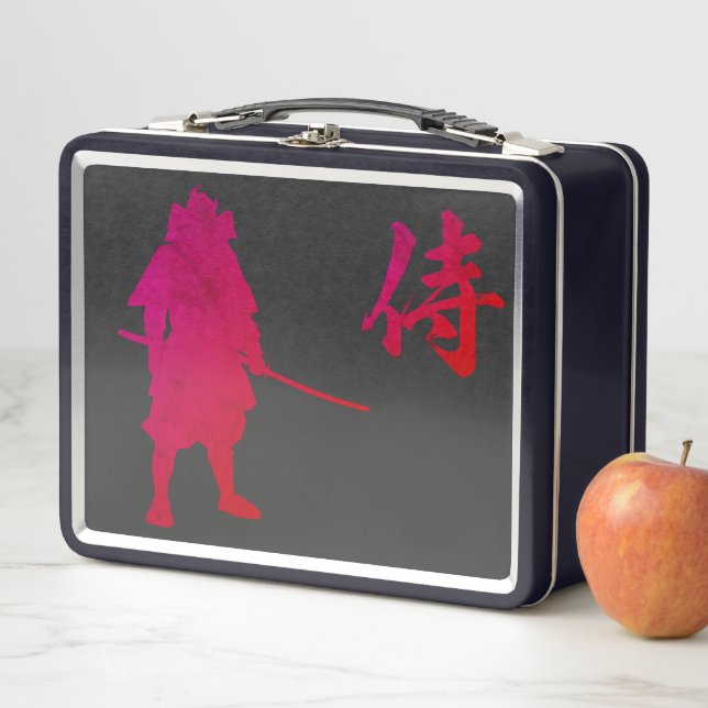Lunch Box Un guerrier samouraï blindé avec calligraphie japo (En situation)
