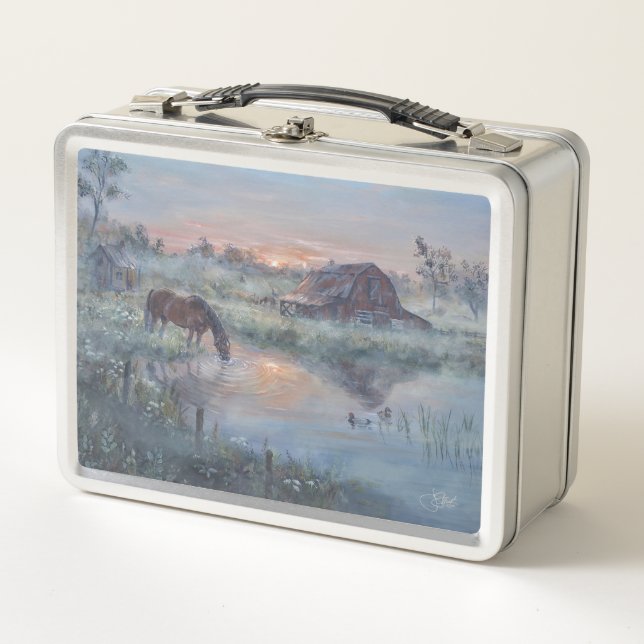 Lunch Box Un nouveau jour - Peinture de cheval (Devant)