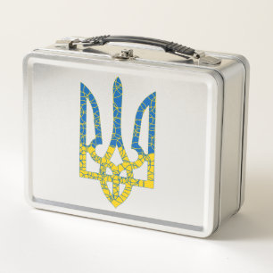 Lunch Box Un trident ukrainien texturé drapeau d'Ukraine cou