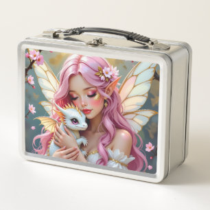 Lunch Box Une Fée Élégante et son Bébé Dragon Personnalisés