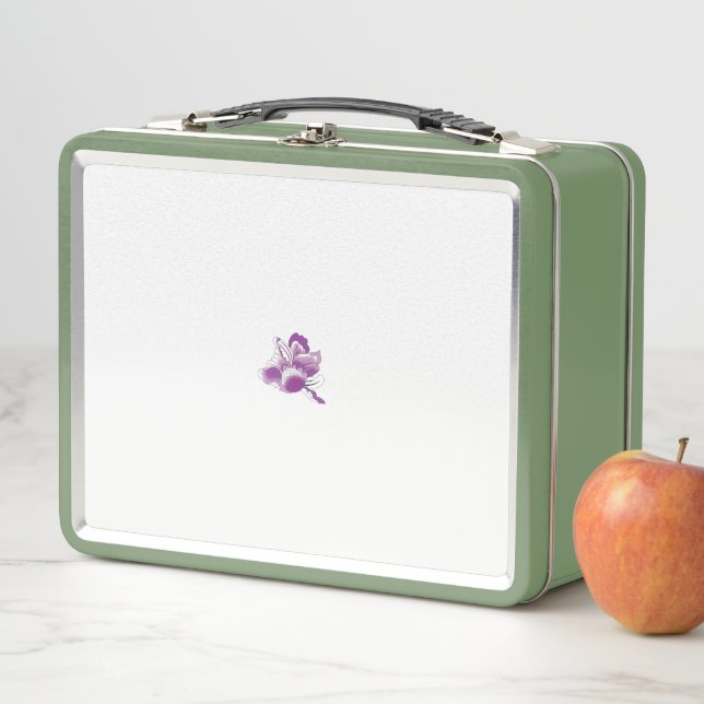 Lunch Box une fleur violette avec un arrière - plan blanc (En situation)