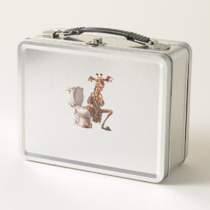 Lunch Box Une Mignonne Girafe En Pyjamas Assis Sur Des Toile