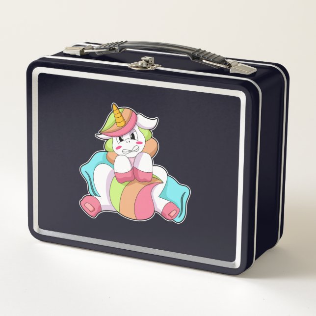 Lunch Box Unicorn shy with Pillow (Devant)