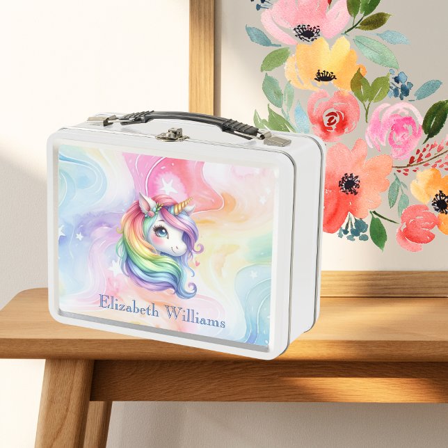 Lunch Box Unicorne adorable avec Rainbow Design pour filles (Créateur téléchargé)