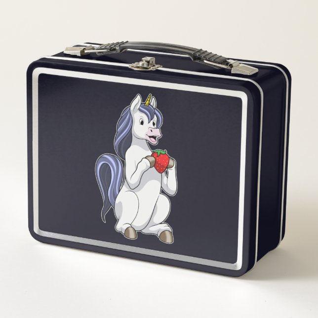 Lunch Box Unicorne aux fruits de fraise (Devant)