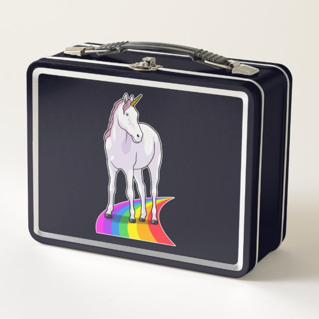 Lunch Box Unicorne avec arc-en-ciel (Devant)