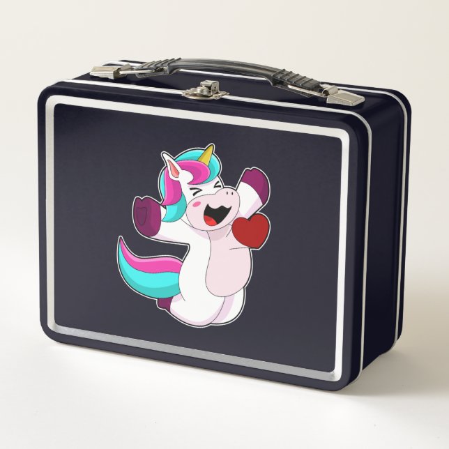Lunch Box Unicorne avec coeur (Devant)